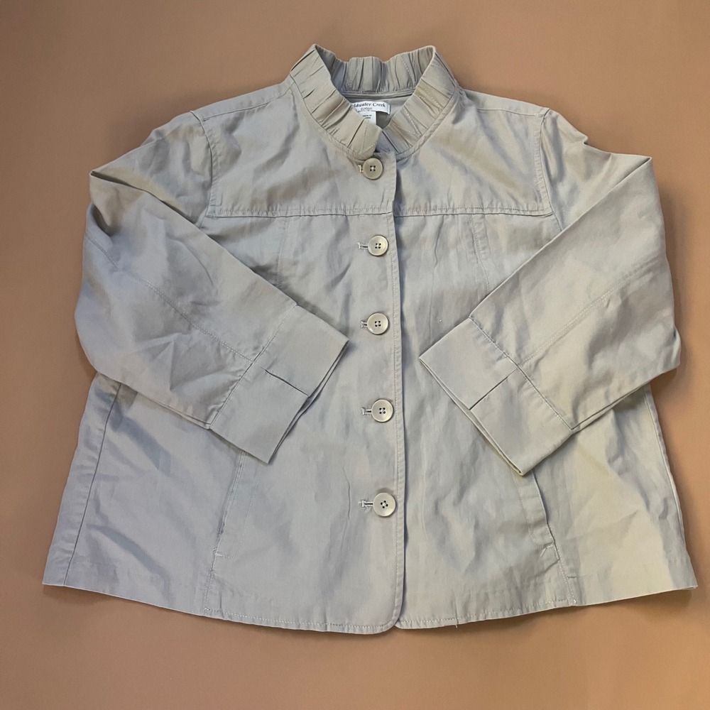 Coldwater Creek Classic Women Size 16 Beige Linen Cotton‎ Blend Swing Jacket